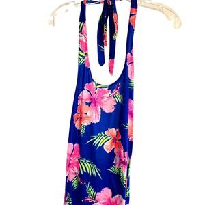 OP Large Junior's Girl's Sleeveless Maxi Blue Pink Sun Dress Kids Size 11 - 13 L